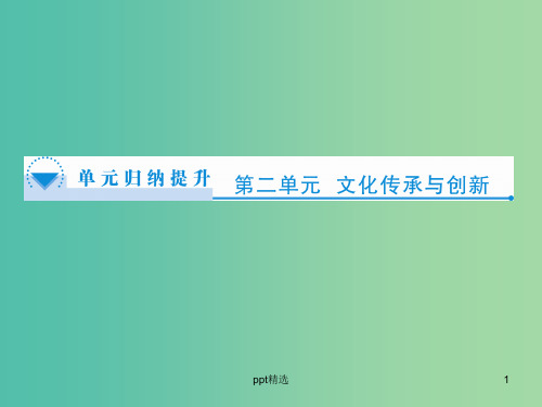 高中政治 第2单元《文化传承与创新》单元归纳提升课件 新人教版必修3