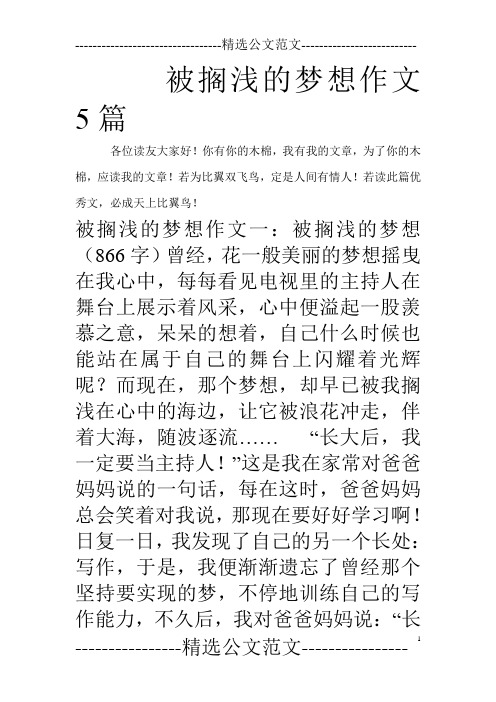 被搁浅的梦想作文5篇