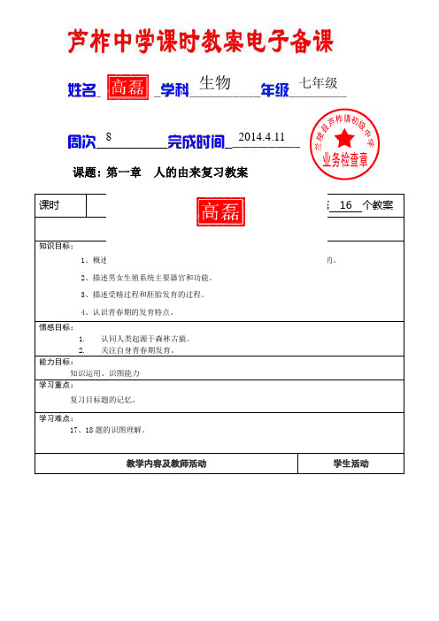 4.4.3.1人的由来复习