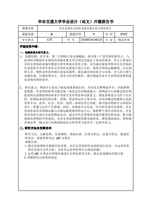 南昌昌北货场作业场所设施布置及其合理化研究