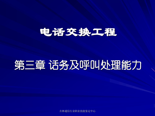 电话交换工程(三)话务及呼叫处理能力