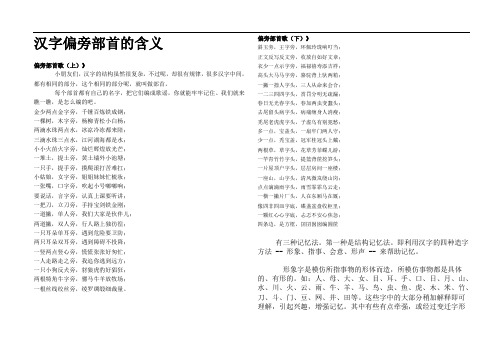 汉字偏旁部首的含义