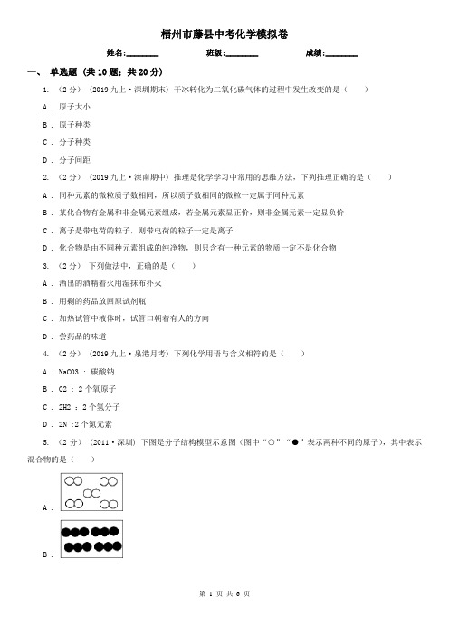 梧州市藤县中考化学模拟卷