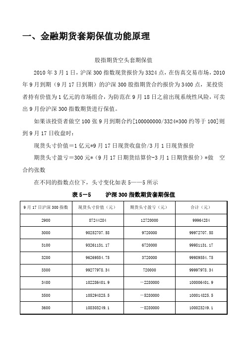 股指期货空头套期保值