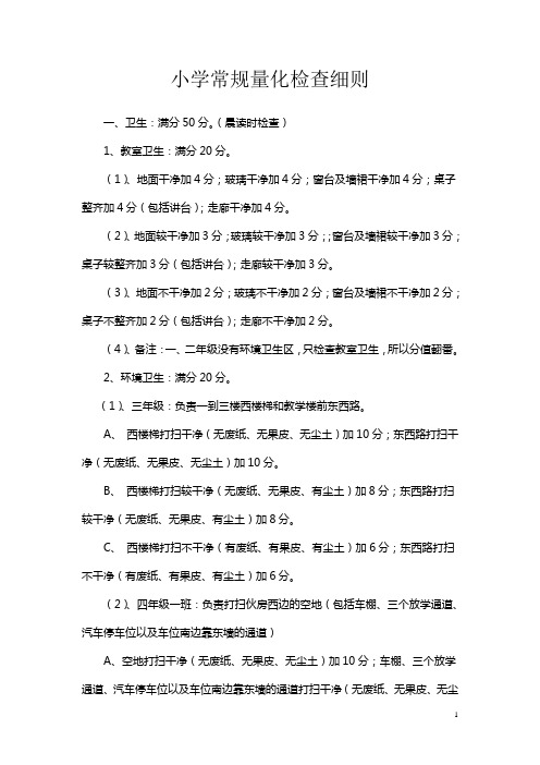 常规量化检查细则