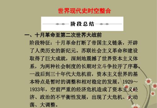 高三历史二轮复习专题 19《世界现代史时空整合》课件 新人教版