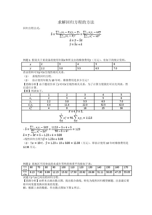 求解回归方程的方法