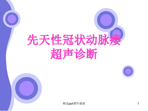 先天性冠状动脉瘘PPT课件