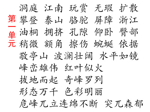 人教版四年级语文下册词语、日积月累等汇总