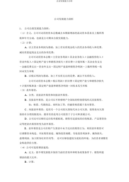 企业发展能力分析