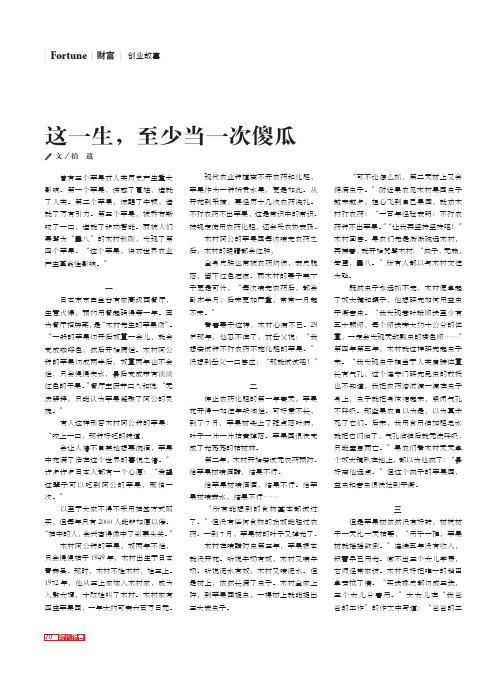 这一生至少当一次傻瓜