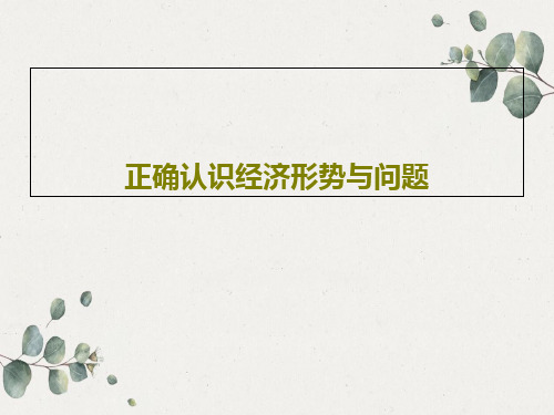 正确认识经济形势与问题150页PPT