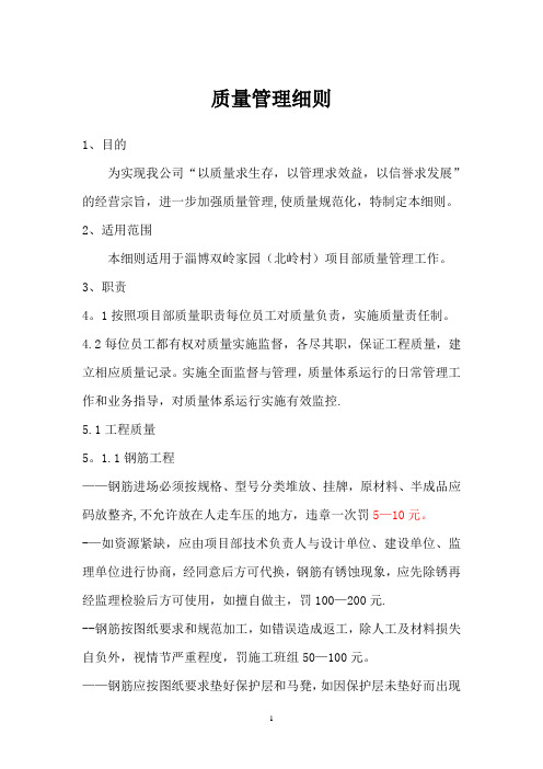 项目质量管理细则