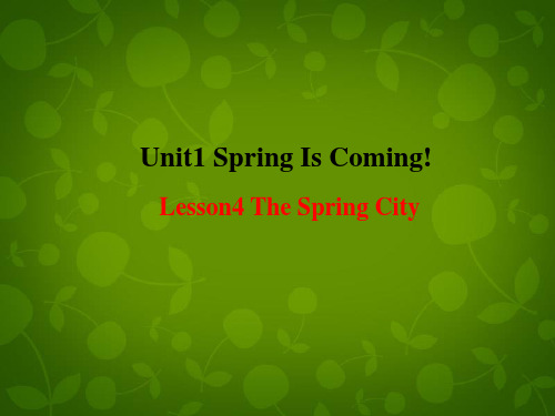 八年级英语下册 Unit 1 Spring Is Coming lesson 4 The Spring City课件 (新版)冀教版
