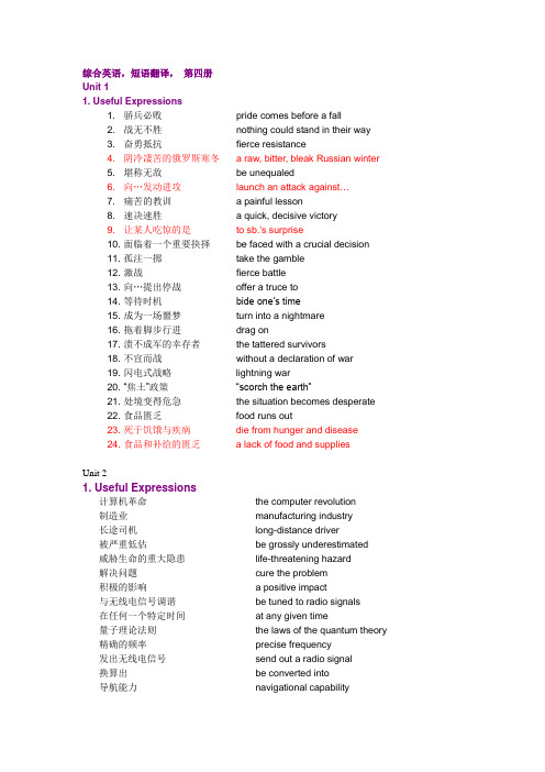 综合英语第四册 useful expressions