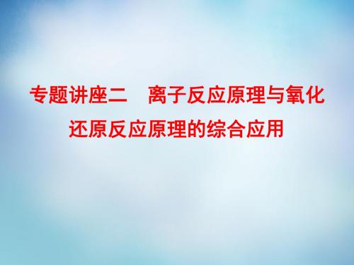 2016届高考化学总复习 专题讲座二 离子反应原理与氧化还原反应原理的综合应用课件