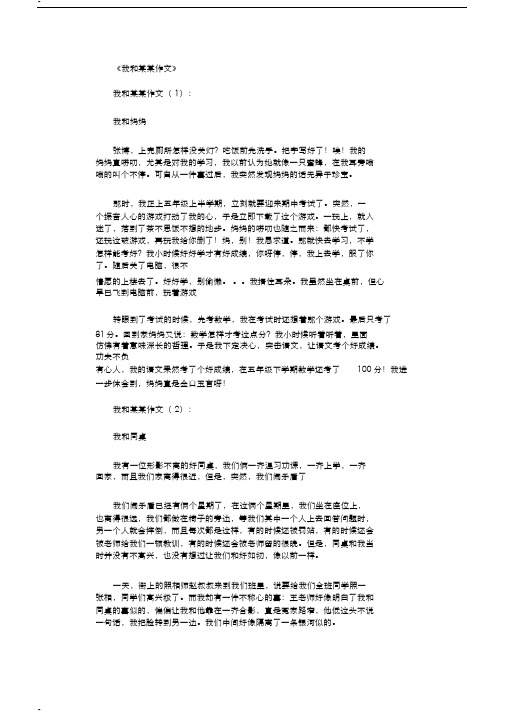 我和某某作文15篇