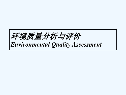 袁兆华环境质量分析与评价绪论 PPT
