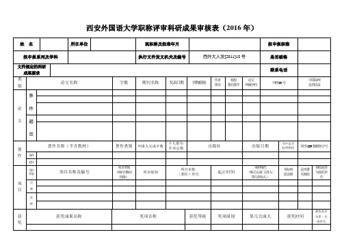 7+学校职称评审科研成果审核表(2016年)
