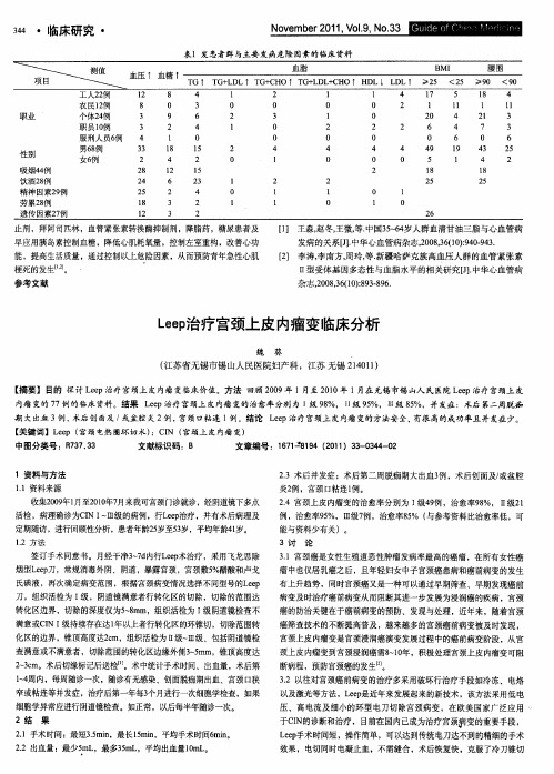 Leep治疗宫颈上皮内瘤变临床分析