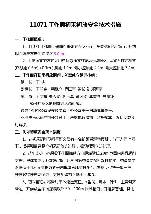 11071初采初放安全技术措施9.16