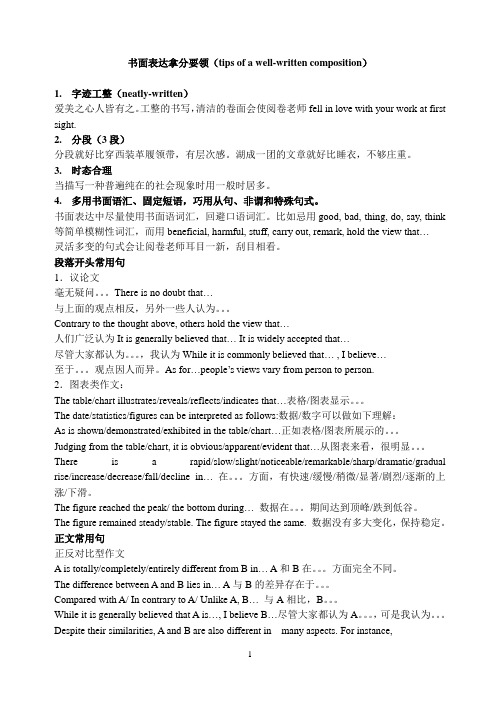 书面表达考前指导
