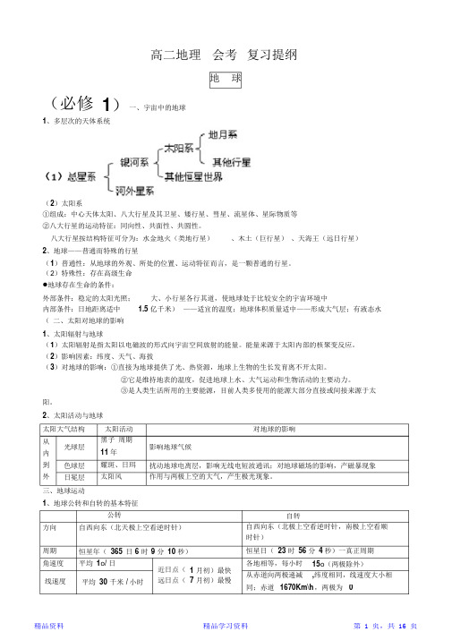 高二地理会考复习提纲(精华版)