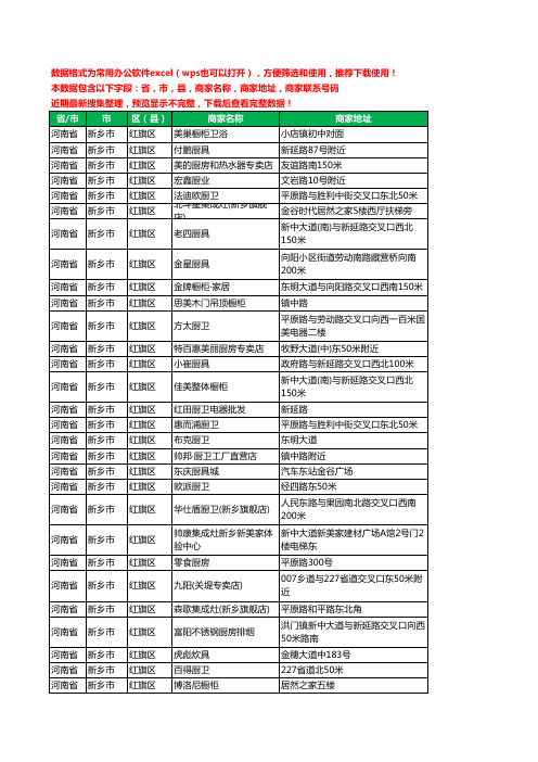 2020新版河南省新乡市红旗区厨卫电器工商企业公司商家名录名单联系电话号码地址大全65家