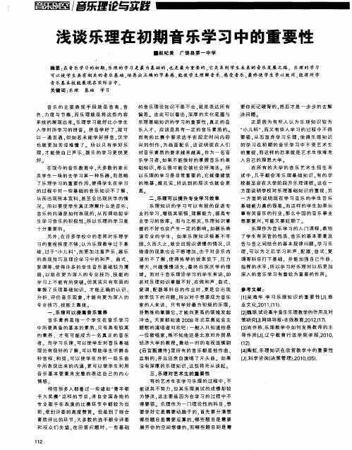 浅谈乐理在初期音乐学习中的重要性