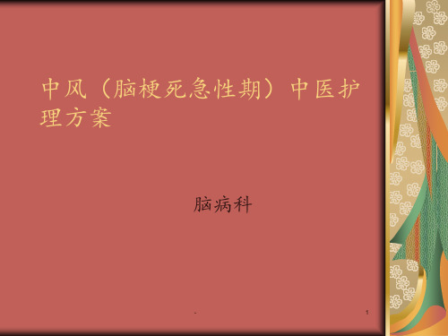 中风急性期中医护理方案2演示文稿PPT课件