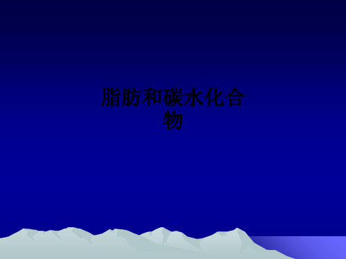 脂肪和碳水化合物ppt课件