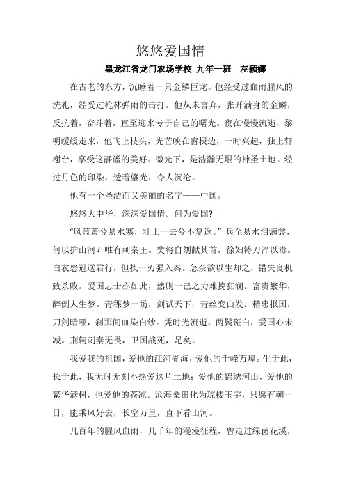 悠悠爱国情(征文比赛)