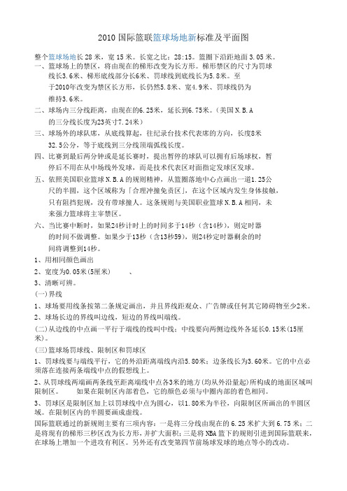 2010国际篮联篮球场地新标准及平面图