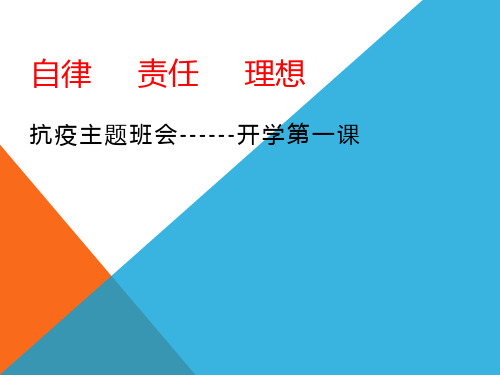 开学第一课抗疫主题班会《自律 责任 理想》PPT模板