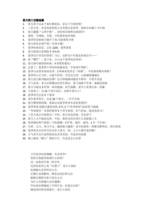 热门话题选题