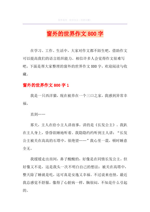 窗外的世界作文800字