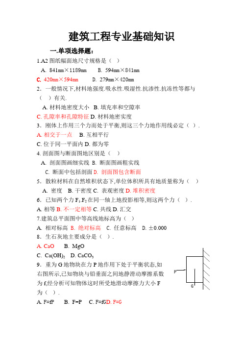 建筑工程项目专业基础知识