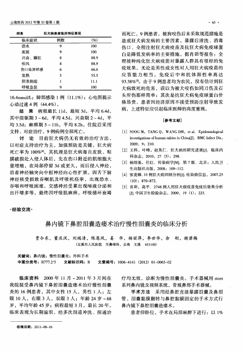 鼻内镜下鼻腔泪囊造瘘术治疗慢性泪囊炎的临床分析