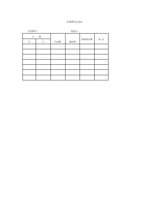 车辆费用记录表(doc格式)