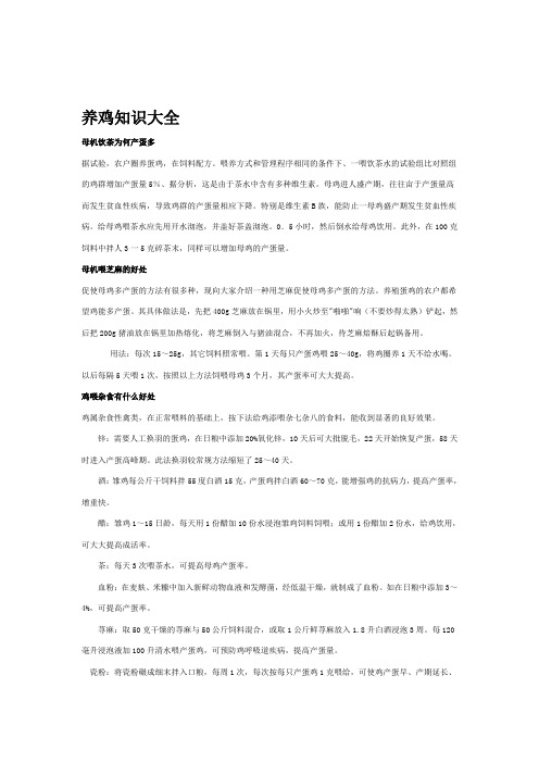养鸡知识大全资料