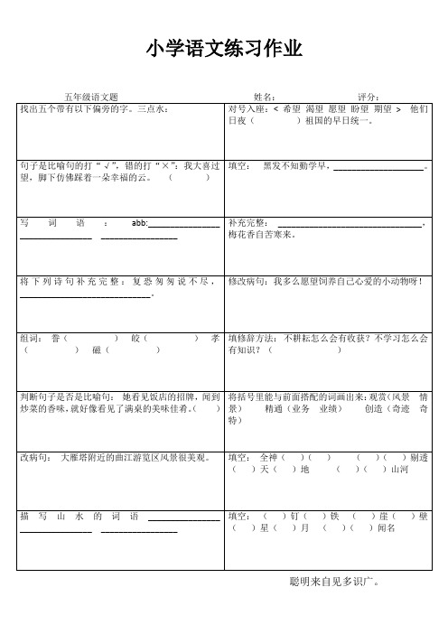 小学五年级语文精作细练I (88)
