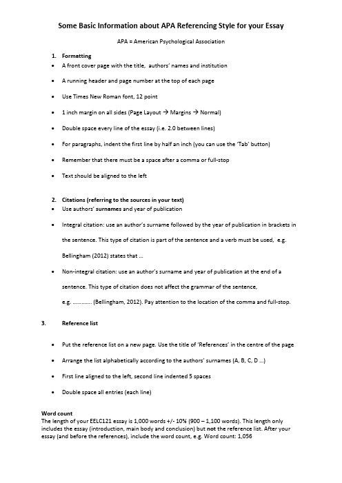 APA style formatting