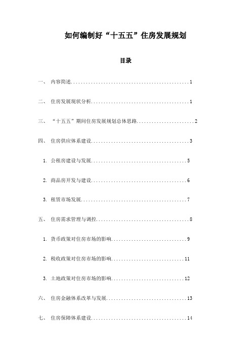 如何编制好“十五五”住房发展规划