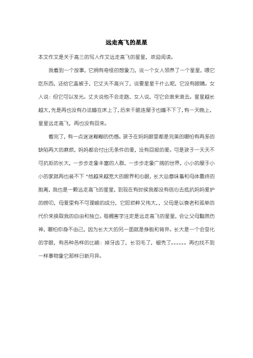 高中高三写人作文：远走高飞的星星