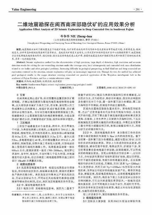 二维地震勘探在闽西南深部隐伏矿的应用效果分析