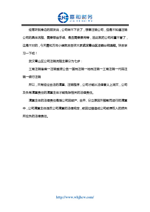 武汉青山区注销公司流程