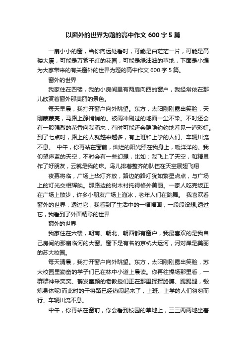 以窗外的世界为题的高中作文600字5篇