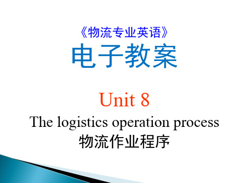 08物流专业英语Unit8Thelogisticsoperationprocess精品PPT课件