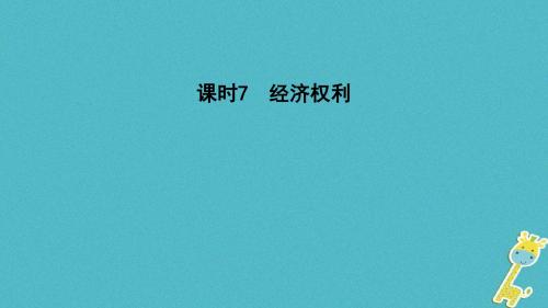 2018年中考政治课时7经济权利课件