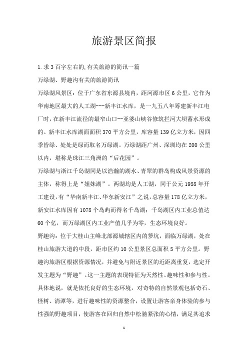 旅游景区简报